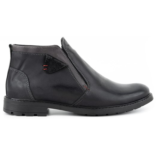 Buty męskie sztyblety skórzane zimowe 855 czarne ze sklepu butyolivier w kategorii Buty zimowe męskie - zdjęcie 173687201