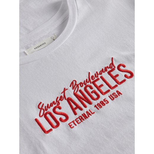 Bluzka damska Reserved w stylu młodzieżowym z haftem na wiosnę 