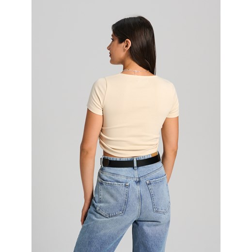 Sinsay - Crop top - kremowy Sinsay XXS Sinsay