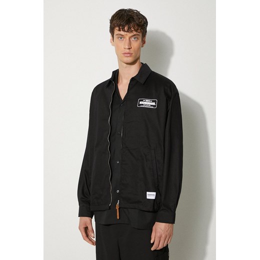 NEIGHBORHOOD kurtka bawełniana Zip Work Jacket kolor czarny przejściowa oversize 241TSNH.JKM02 ze sklepu PRM w kategorii Kurtki męskie - zdjęcie 173695180