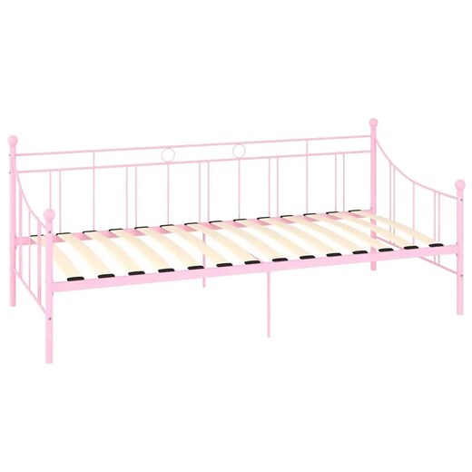 Różowe metalowe łóżko pojedyncze 90x200 cm H3-Z49 ze sklepu Edinos.pl w kategorii Łóżka i materace - zdjęcie 173696270