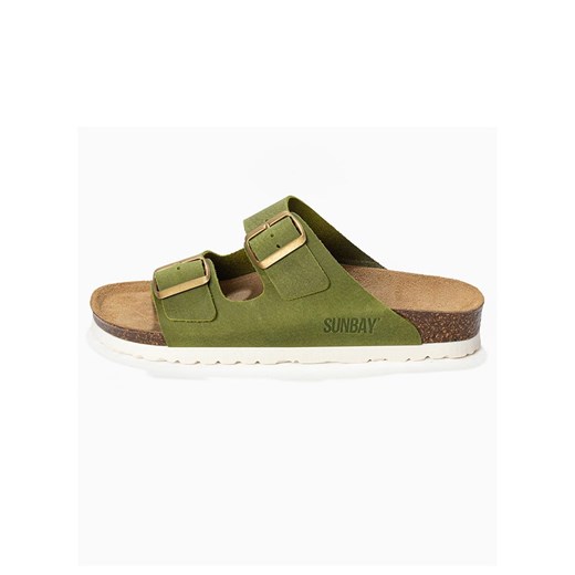 Klapki damskie Sunbay zielone bez zapięcia 
