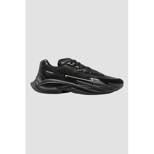 BALMAIN Czarne sneakersy Run-row-leather & Nylon, Rozmiar 44 ze sklepu outfit.pl w kategorii Buty sportowe męskie - zdjęcie 173699142