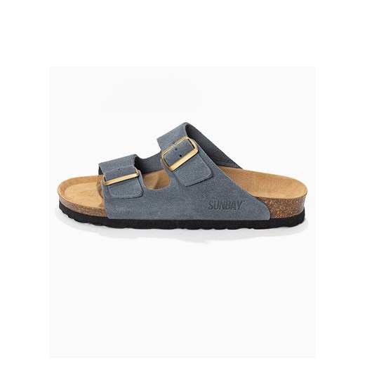 Sunbay Skórzane klapki &quot;Trefle&quot; w kolorze szarym Sunbay 41 wyprzedaż Limango Polska