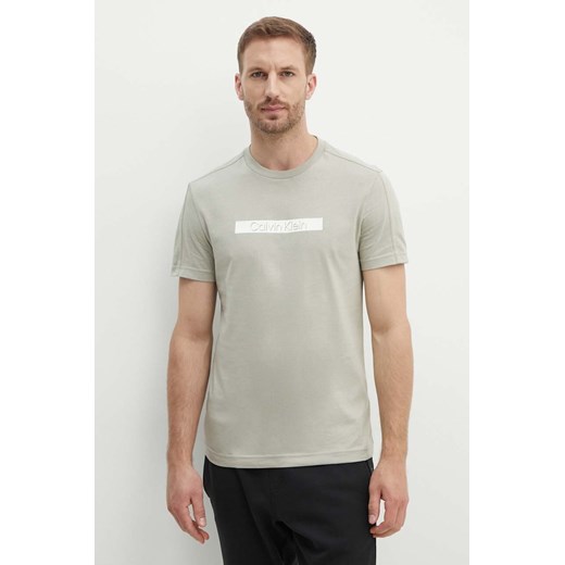 Calvin Klein t-shirt bawełniany męski kolor beżowy z nadrukiem K10K113110 ze sklepu ANSWEAR.com w kategorii T-shirty męskie - zdjęcie 173704421