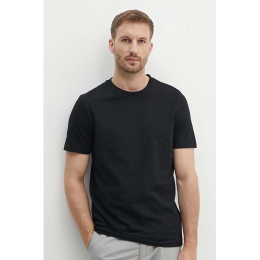 BOSS t-shirt męski kolor czarny gładki ze sklepu ANSWEAR.com w kategorii T-shirty męskie - zdjęcie 173704464