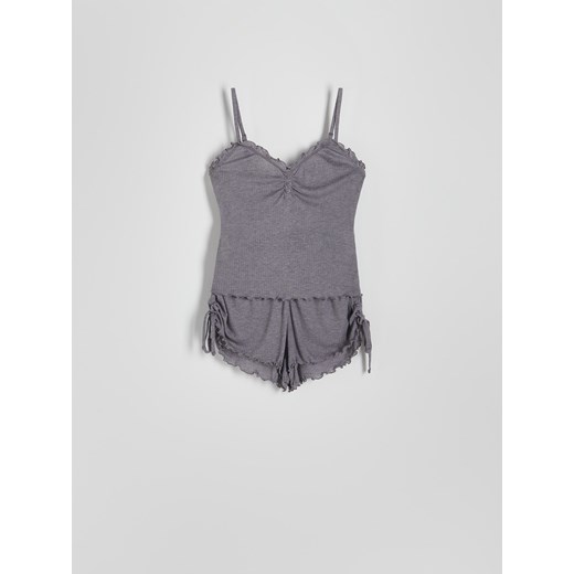 Reserved - Dwuczęściowa piżama - ciemnoszary ze sklepu Reserved w kategorii Piżamy damskie - zdjęcie 173708293