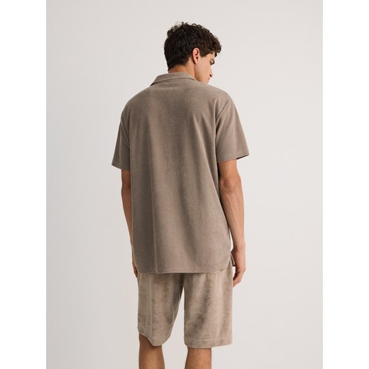 Reserved - Koszulka polo comfort fit - beżowy Reserved M Reserved