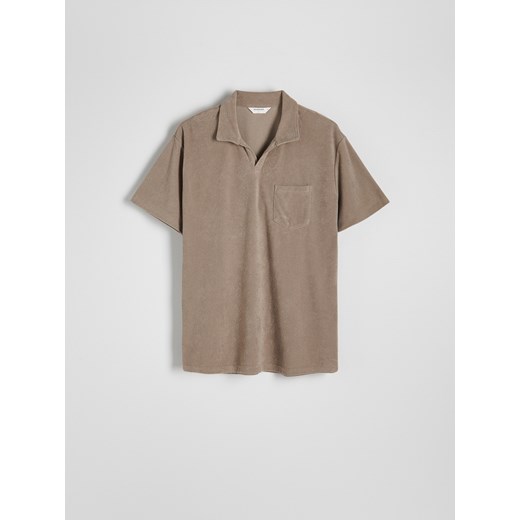Reserved - Koszulka polo comfort fit - beżowy Reserved L Reserved