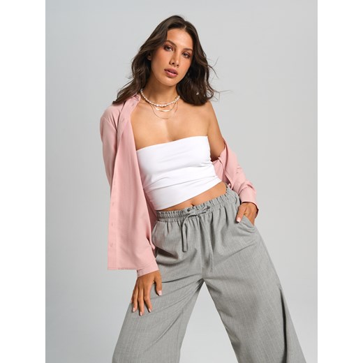 Sinsay - Spodnie wide leg - szary Sinsay XXS Sinsay