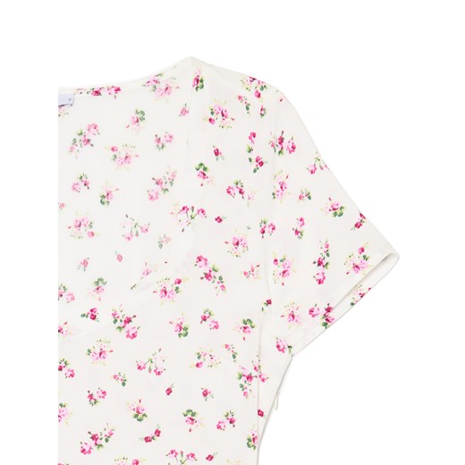 Cropp - Sukienka mini z wiskozy w kwiaty - biały Cropp M Cropp