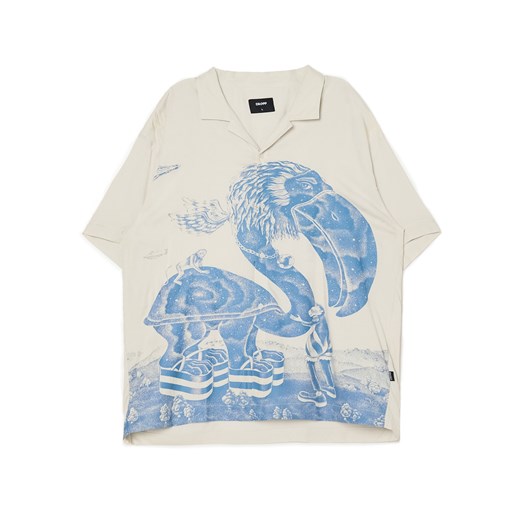 Cropp - Koszula z wiskozy ze zwierzęcym motywem - kremowy Cropp S Cropp