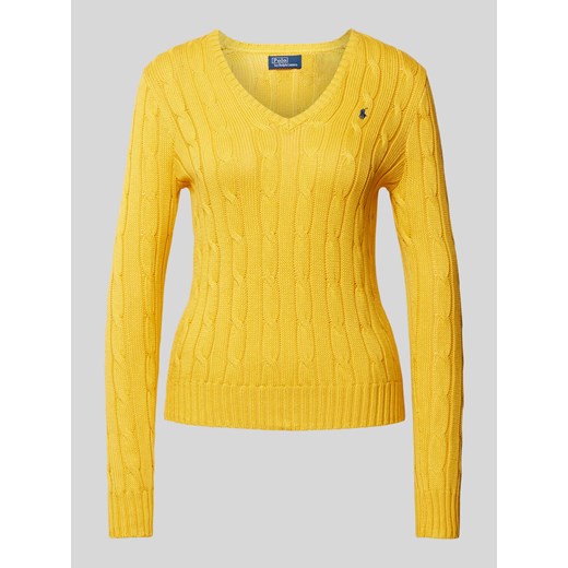 Sweter z dzianiny ze ściegiem warkoczowym model ‘KIMBERLY’ ze sklepu Peek&Cloppenburg  w kategorii Swetry damskie - zdjęcie 173712041