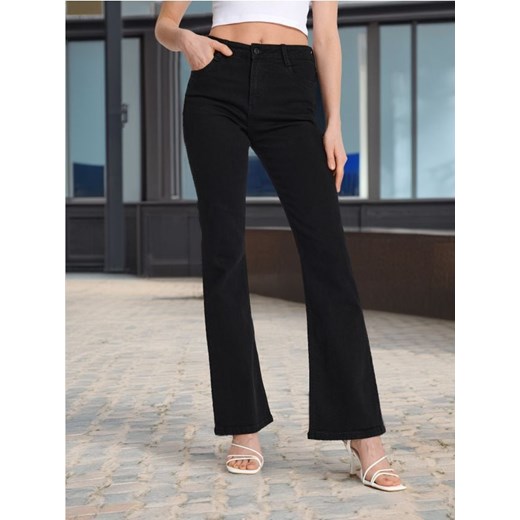 Sinsay - Jeansy flare - czarny Sinsay 44 Sinsay