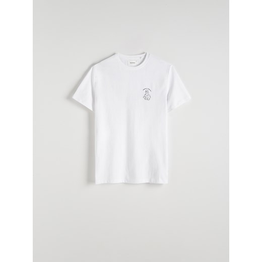 Reserved - T-shirt regular z nadrukiem na plecach - biały Reserved XXL Reserved