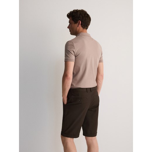 Reserved - Szorty slim fit - ciemnobrązowy Reserved 33 Reserved