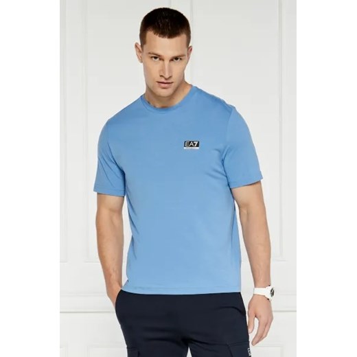 Emporio Armani t-shirt męski niebieski z krótkim rękawem