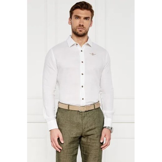Aeronautica Militare Lniana koszula | Regular Fit Aeronautica Militare S promocyjna cena Gomez Fashion Store