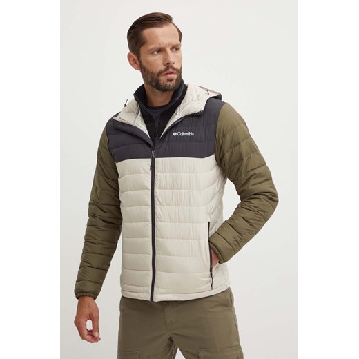Columbia kurtka sportowa Powder Lite Hooded Jkt kolor zielony zimowa 1693931 ze sklepu ANSWEAR.com w kategorii Kurtki męskie - zdjęcie 173717321