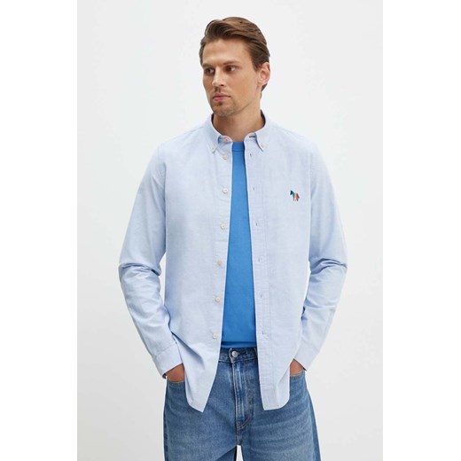PS Paul Smith koszula bawełniana męska kolor niebieski regular z kołnierzykiem klasycznym M2R.599R.N21846 ze sklepu ANSWEAR.com w kategorii Koszule męskie - zdjęcie 173717483