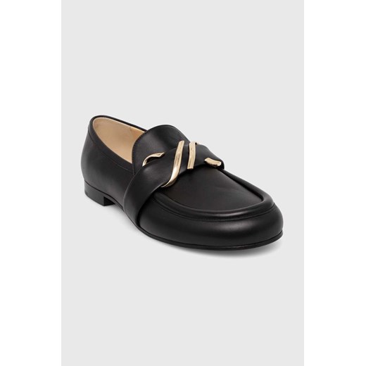 Proenza Schouler mokasyny skórzane Monogram damskie kolor czarny na płaskim obcasie PS42231A ze sklepu ANSWEAR.com w kategorii Mokasyny damskie - zdjęcie 173717580