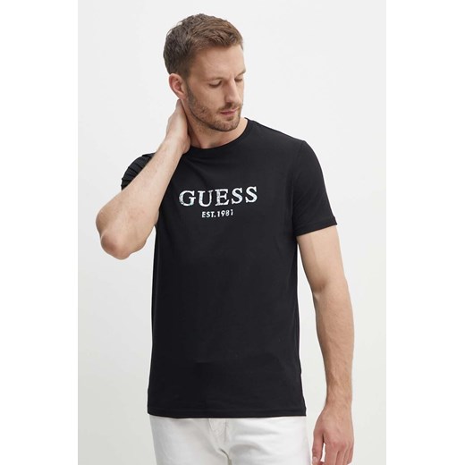 Guess t-shirt męski kolor czarny z nadrukiem M4YI38 J1314 Guess S ANSWEAR.com