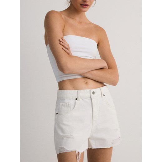 Reserved - Jeansowe szorty - biały ze sklepu Reserved w kategorii Szorty - zdjęcie 173718074