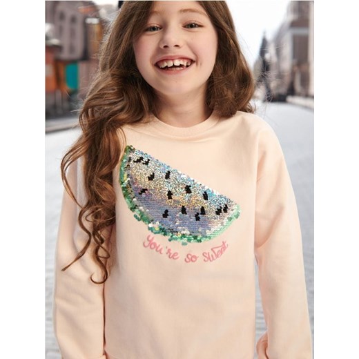 Sinsay - Bluza z cekinami - różowy Sinsay 122 Sinsay