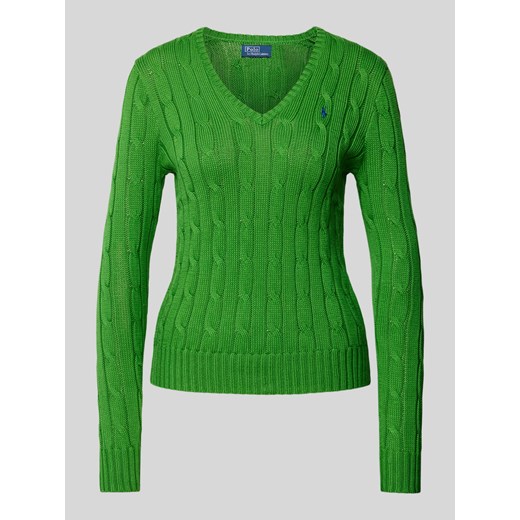 Sweter z dzianiny ze ściegiem warkoczowym model ‘KIMBERLY’ ze sklepu Peek&Cloppenburg  w kategorii Swetry damskie - zdjęcie 173721654