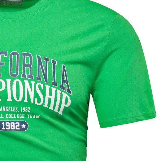 Koszulka bawełniana męska t-shirt z printem seledynowy Recea Recea L wyprzedaż Recea.pl