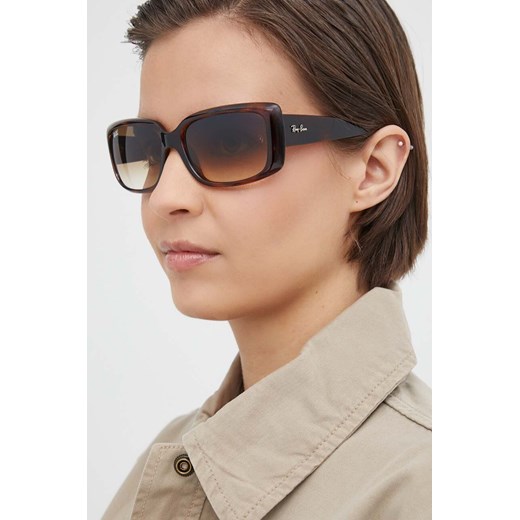 Ray-Ban okulary przeciwsłoneczne damskie kolor brązowy 0RB4389 ze sklepu ANSWEAR.com w kategorii Okulary przeciwsłoneczne damskie - zdjęcie 173733771