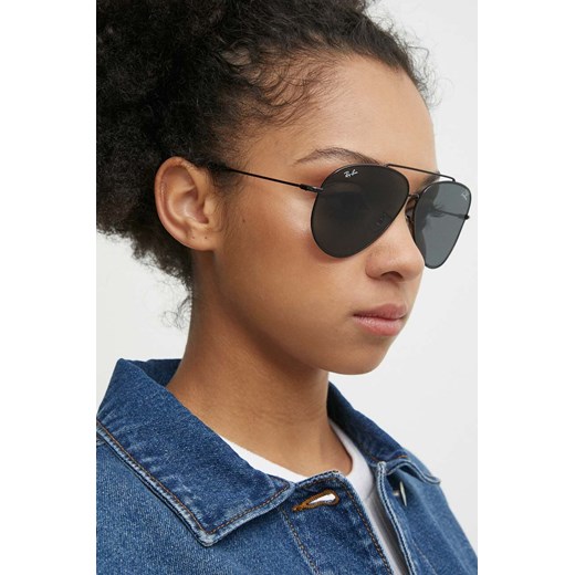 Ray-Ban okulary przeciwsłoneczne LENNY KRAVITZ X AVIATOR REVERSE kolor czarny 0RBR0101S ze sklepu ANSWEAR.com w kategorii Okulary przeciwsłoneczne damskie - zdjęcie 173733773