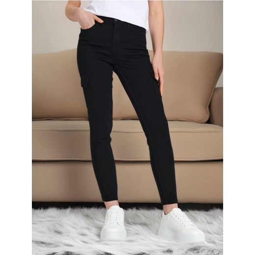 Sinsay - Jeansy skinny mid waist - czarny Sinsay 44 Sinsay