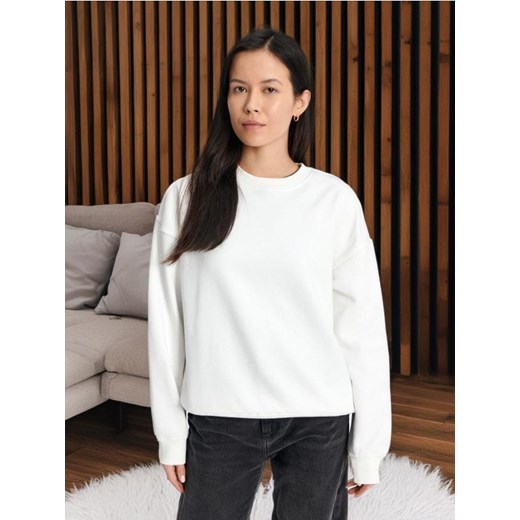 Sinsay - Bluza ze ściągaczami - kremowy ze sklepu Sinsay w kategorii Bluzy damskie - zdjęcie 173734392