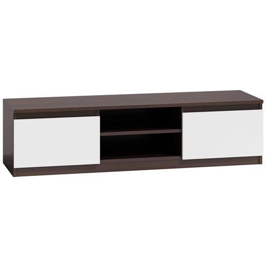 Szafka multimedialna RTV do salonu Amida 2X 120 cm - biała + wenge ze sklepu Edinos.pl w kategorii Szafki RTV - zdjęcie 173736072