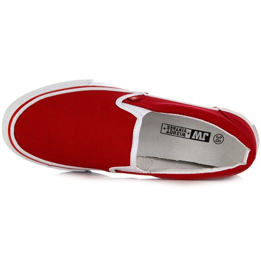 WISHOT WI-32-075-D-RD czerwone tenisówki półtrampki slippersy butyraj-pl  Tenisówki damskie