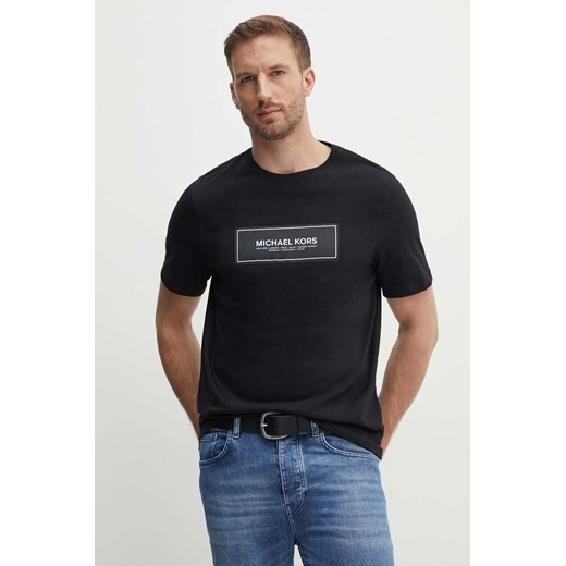 Michael Kors t-shirt bawełniany męski kolor czarny gładki CT4525L1V2 ze sklepu ANSWEAR.com w kategorii T-shirty męskie - zdjęcie 173738101
