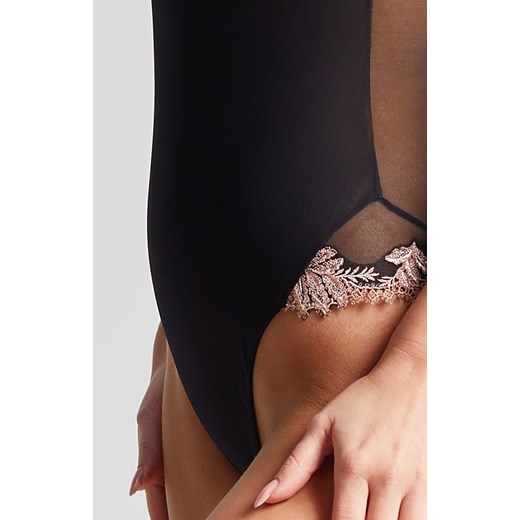 Gatta czarne koronkowe body damskie Freya 66337, Kolor czarny-wzór, Rozmiar S, Gatta S Intymna