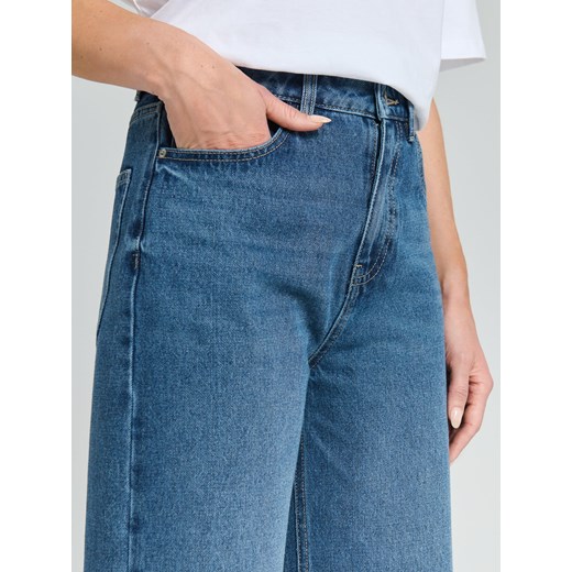 Sinsay - Jeansy wide leg - granatowy Sinsay 36 Sinsay