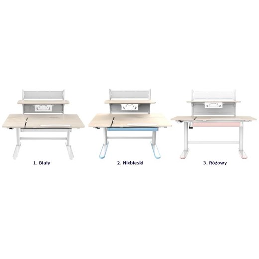 Różowe biurko dla dzieci elektryczne z nadstawką - Tobiso 3X Elior One Size Edinos.pl