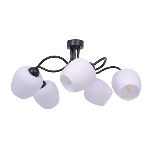 Czarno Pięcioramienny Biały Żyrandol E27 H4-T73 ze sklepu Edinos.pl w kategorii Lampy wiszące - zdjęcie 173744224