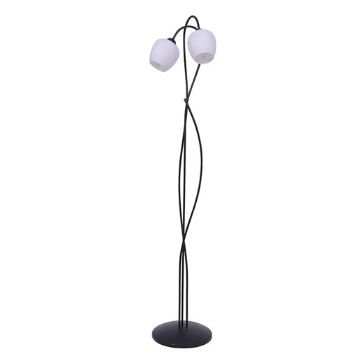 Czarno-biała lampa podłogowa z 2 kloszami - A569 T8-E84 ze sklepu Edinos.pl w kategorii Lampy podłogowe - zdjęcie 173744240