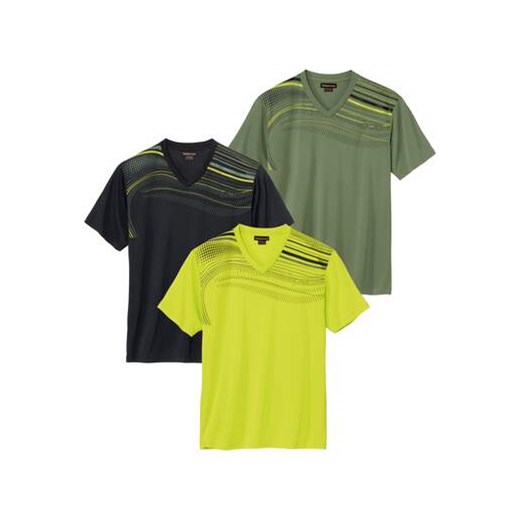Zestaw 3 koszulek z dekoltem w serek Sport Time ze sklepu Atlas For Men w kategorii T-shirty męskie - zdjęcie 173748401