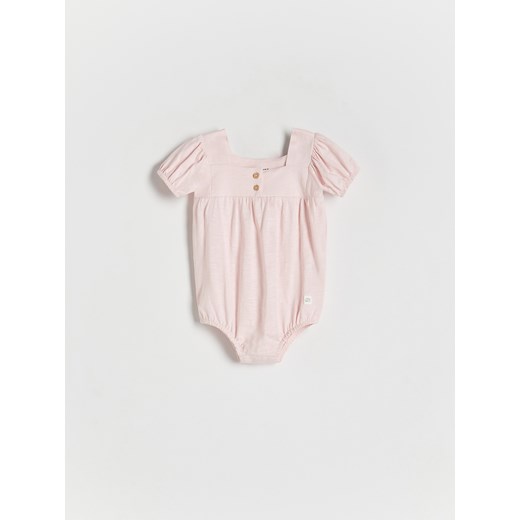 Reserved - Bawełniane body z guzikami - pastelowy róż ze sklepu Reserved w kategorii Body niemowlęce - zdjęcie 173748653