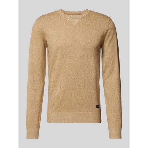 Sweter z dzianiny z prążkowanymi wykończeniami model ‘Bruton’ ze sklepu Peek&Cloppenburg  w kategorii Swetry męskie - zdjęcie 173750122