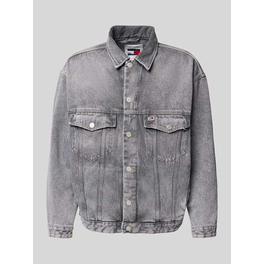 Kurtka jeansowa o kroju oversized z wyhaftowanym logo model ‘AIDEN’ ze sklepu Peek&Cloppenburg  w kategorii Kurtki męskie - zdjęcie 173750492