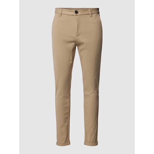 Spodnie materiałowe o kroju slim fit z wpuszczanymi kieszeniami ze sklepu Peek&Cloppenburg  w kategorii Spodnie męskie - zdjęcie 173750540
