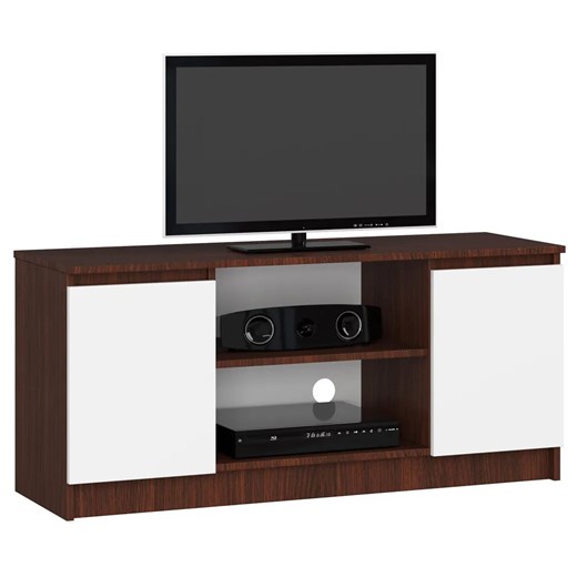 Szafka RTV do salonu wenge + biały - Galapi 3X 120 cm ze sklepu Edinos.pl w kategorii Szafki RTV - zdjęcie 173756894