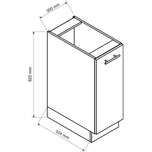 Biała szafka kuchenna cargo z koszem - Pergio 5X 30 cm Elior One Size Edinos.pl