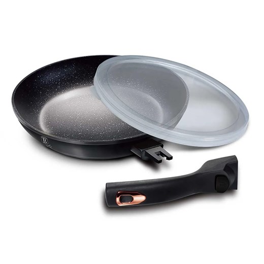 Czarna patelnia z odpinaną rączką 28 cm W3-A30 ze sklepu Edinos.pl w kategorii Naczynia - zdjęcie 173757304